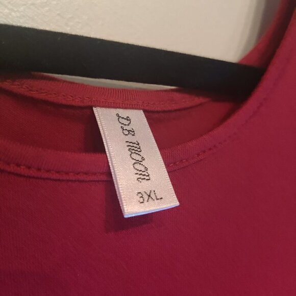 Red Dress, Wine Color, Short Sleeve pullover top with pleated skirt, wonderful - Picture 3 of 5